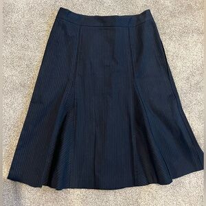 DKNY Navy Pinstripe A-Line Skirt